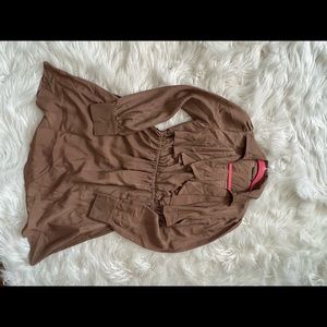 Double Zero brown cinched waist dress. Fits s/m